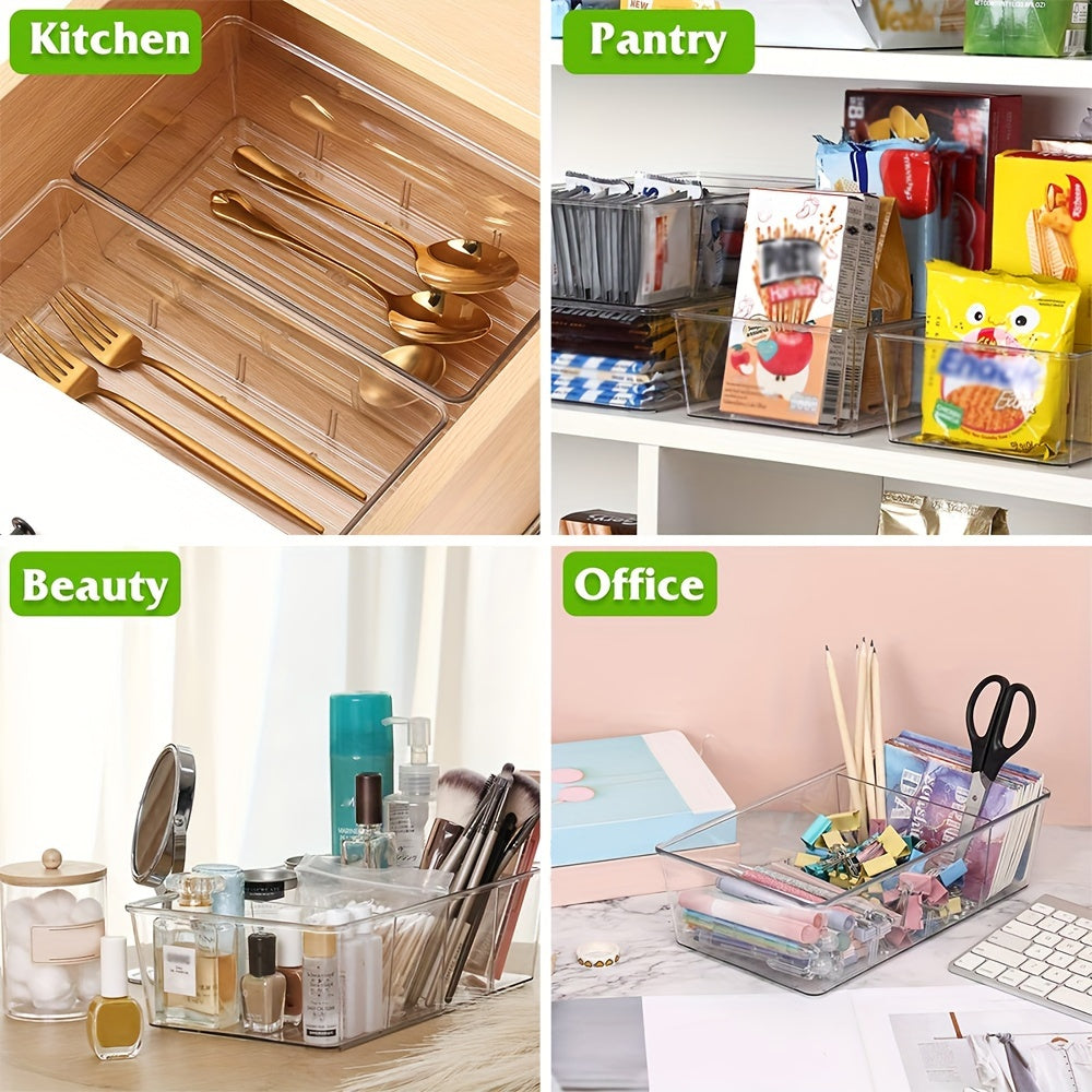 6 Packs Snack Organizers, Pantry Organizer And Storage, Clear Food Storage Organizer Bins, Plastic Fridge Organizer And Cabinet Organizer for Kitchen, Condiment, Pouches Food, Packets Spices, for Halloween And Christmas