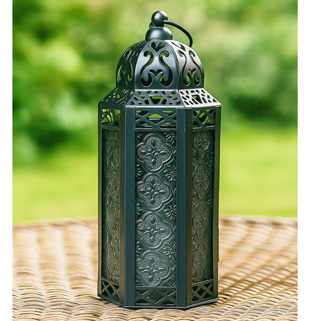 Decorative Moroccan Candle Lantern Holder, Medium, 10.5" Tall