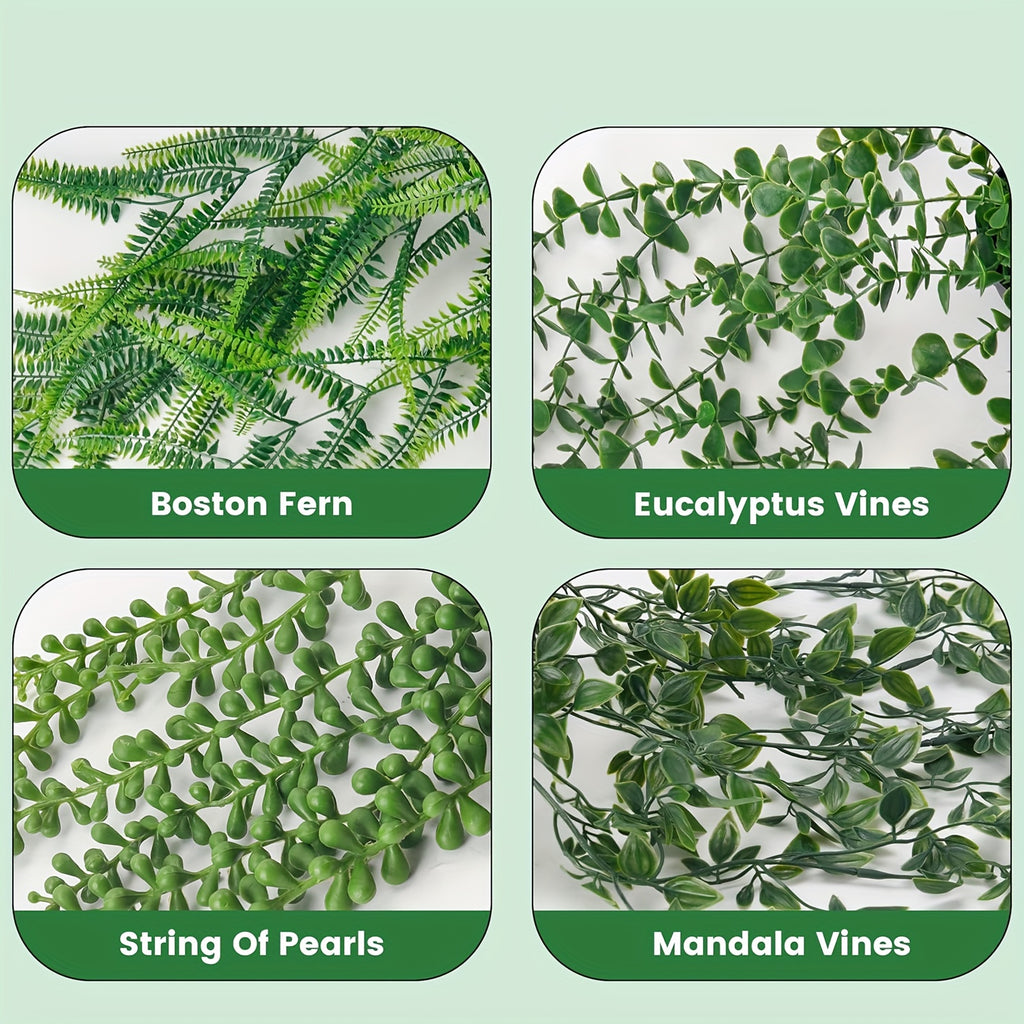 The Rose 4 Packs of Artificial Hanging Plants for Indoor And Outdoor Decoration, Perfect for Shelves And Rooms