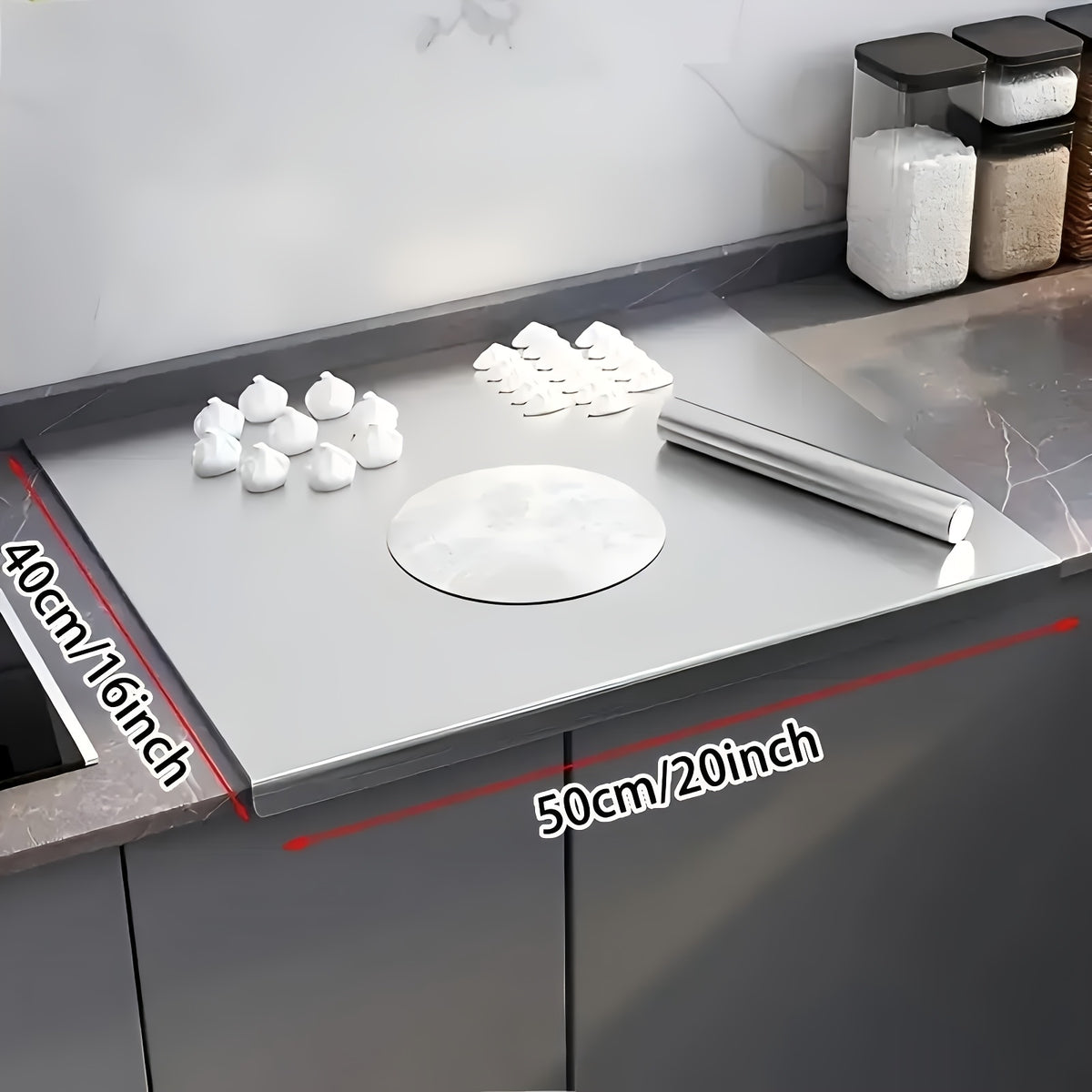 Extra Large Double-Sided Stainless Steel Cutting Board Butcher Block Rolling Board, 27.5 X 15.75 Inches Multi-Purpose Cutting Baking Easy to Clean Kitchen Supplies