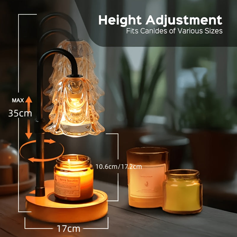2/4-Pack Candle Warmer Lamps, Halloween Candle Holders, with Dimmer And Wooden Base, Height And Brightness Adjustable Wax Warming Lamps, New Home Decor, Christmas New Year And Valentine'S Day Gift, for Wife Mom Lovers Friends [Bulb Not Included]