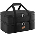 Insulated Casserole Carrier with Expandable Double Decker Compartments, Food Tote for 9 x 13 Inch Baking Dishes, Potlucks, Picnics and Holiday Meals