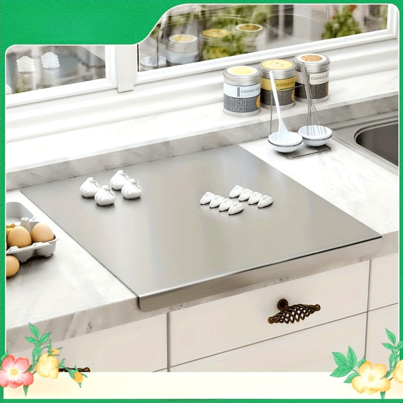 304 Stainless Steel Cutting Board Butcher Block Household Rolling Board Kitchen Supplies, Preparation, Meal Prep Tools, Modern Cutting Surface, Sleek Kitchen Tool, Rustresistant Material, for easy To Clean, Versatile Cutting Mat, Kitchen Work Surfac