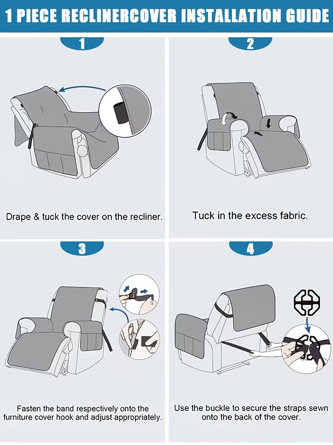 1pc 100% Waterproof Recliner Chair Cover, Non Slip Recliner Covers for Recliner Chair with Pocket, Pet Scratch-Resistant Sofa Slipcover, Washable Furniture Protector, Easy to Install for Living Room, Bedroom, And Study, Halloween Home Decorations