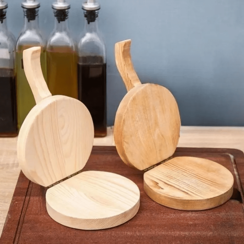 Solid Wood Dumpling Manual Dough Press, Handcrafted Wooden Dumpling Light Beige Mold, Suitable For Homemade Noodles, Steamed Buns, And Meat Pastries- Convenient And Quick Kitchen Tool-kitchen Accessories-board For Dough