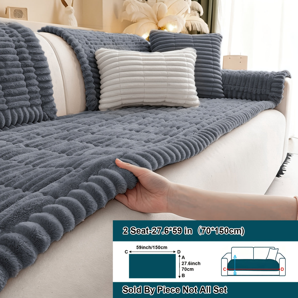 1pc Soft Quilted Thick Sofa Cushion, Bohemian Style Removable Machine Washable Sofa Protector, All Season Pet Friendly 1/2/3/4 Seater Split Sofa Cover, Suitable for Living Room Bedroom, Living Room Office Furniture Protective Covers