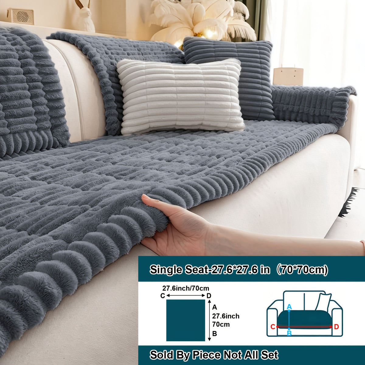 1pc Soft Quilted Thick Sofa Cushion, Bohemian Style Removable Machine Washable Sofa Protector, All Season Pet Friendly 1/2/3/4 Seater Split Sofa Cover, Suitable for Living Room Bedroom, Living Room Office Furniture Protective Covers