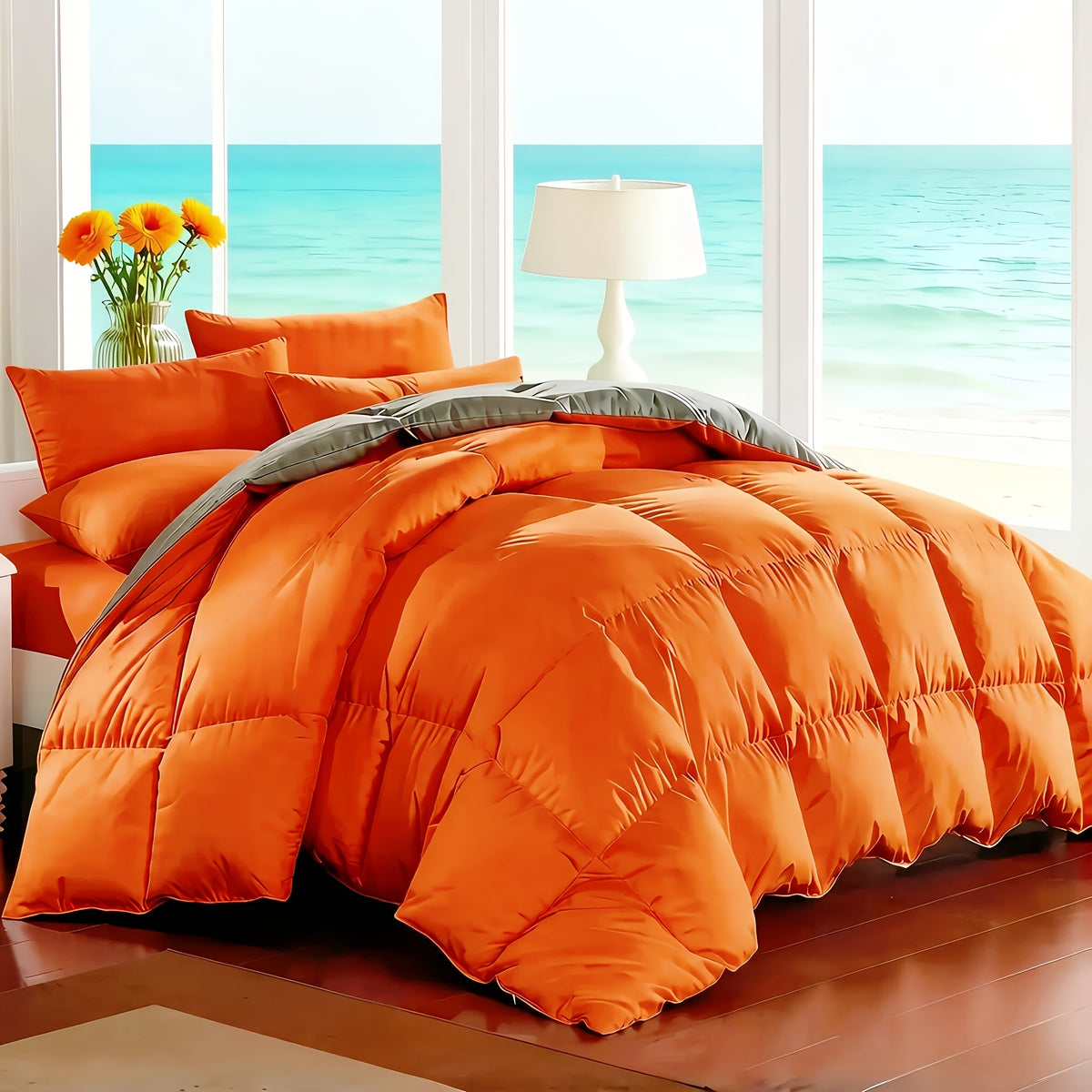 Cosybay 7 Piece Luxurious Comforter Set Queen/King/Full Size, Bed In A Bag Bedding Includes 1 Comforter, 1 Bed Sheet, 1 Fitted Sheet, 2 Pillowcases, 2 Pillow Shams, Soft Complete Bedding for Home Hotel, Perfect for Halloween Holiday, Birthday
