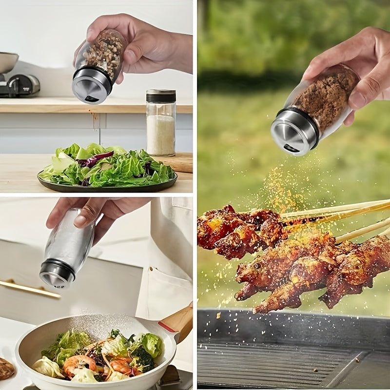Rotating Spice Rack with Glass Jars, 6 or 12 Seasoning Bottles with Adjustable Dispensing Lids and Single or Double Tier Kitchen Storage Organizer