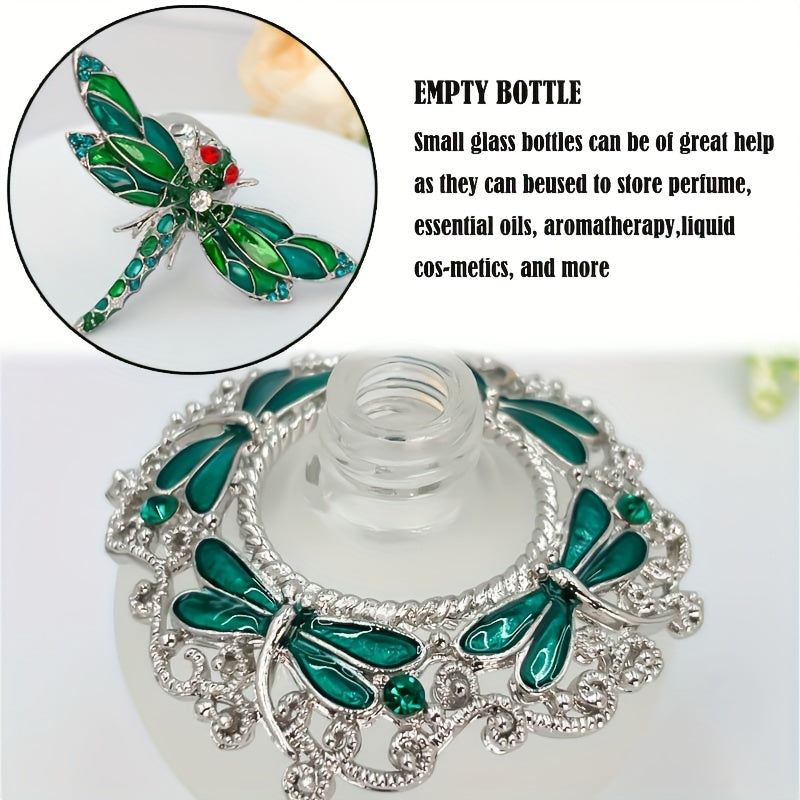 1.35oz Delicate Vintage Dragonfly Sub Bottle, Portable Personal Care Essential Oil Bottle, Arabic Style, Storage Essential Oil Perfume Bottle, Portable Travel, Refillable Dropper, Surprise Gift (no Perfume, Only Empty Bottle) Essential Oil Supplement