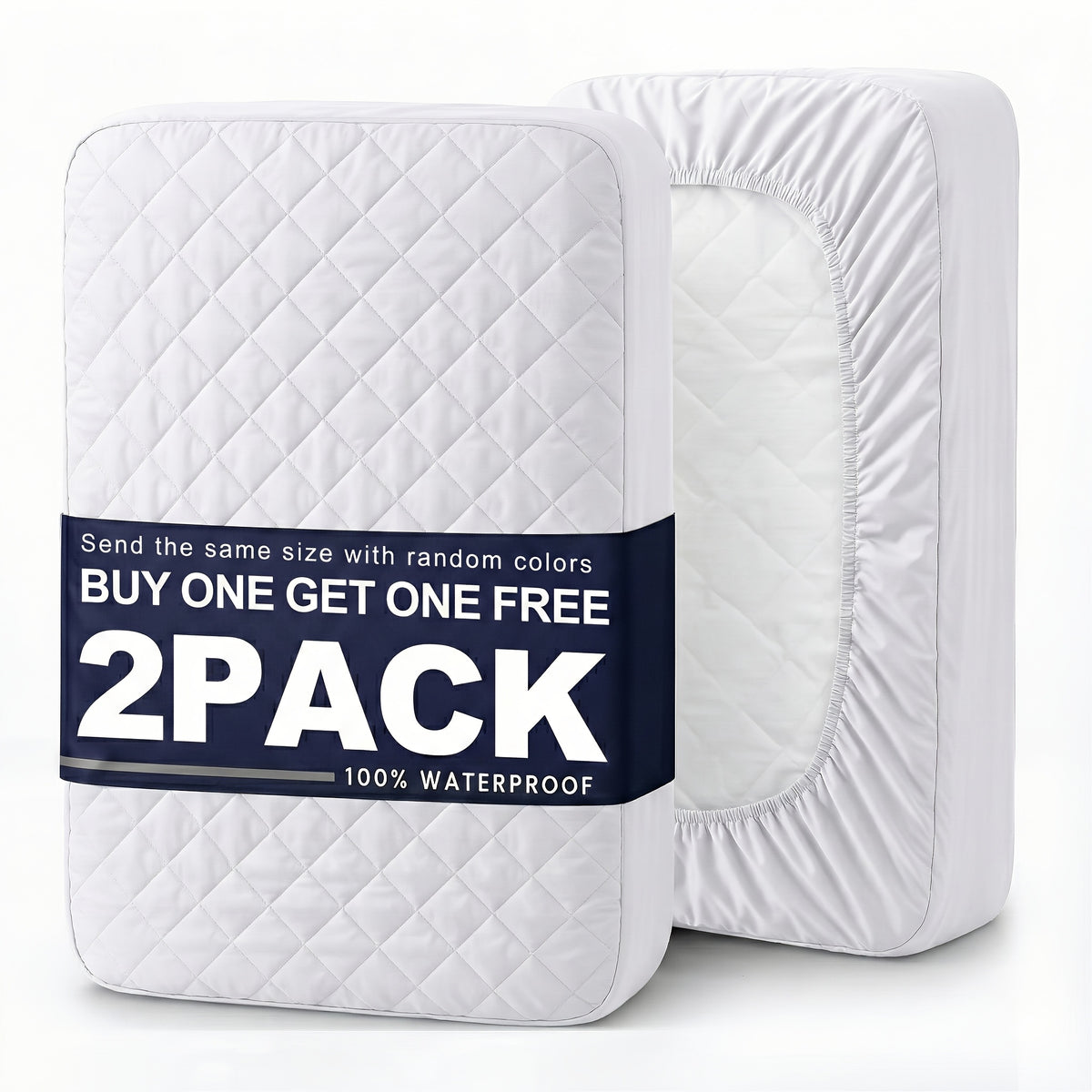 Purchase One And Receive Another At No Cost, Two Pieces Of Non-Slip Waterproof Mattress Covers(Any One Color + Another Random Color), Solid Color Bedspread With Deep Pockets - Bed Bug Mattress Protector, Bedding Suitable For Bedrooms And Guest Rooms