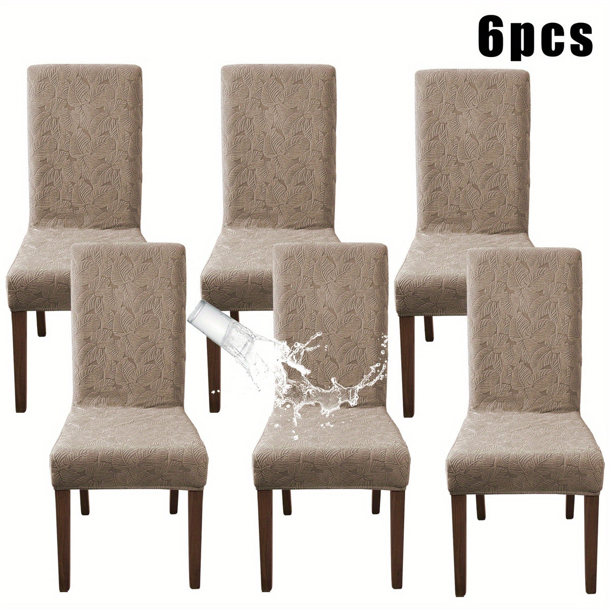 4/6pcs Plant Printing Dining Chair Covers, Stretch Parsons Chair Slipcovers for Dining Room, Kitchen Chair Protector Covers, Wedding Season, Vintage Style, Elegant Style, Halloween, Christmas, Home Decoration