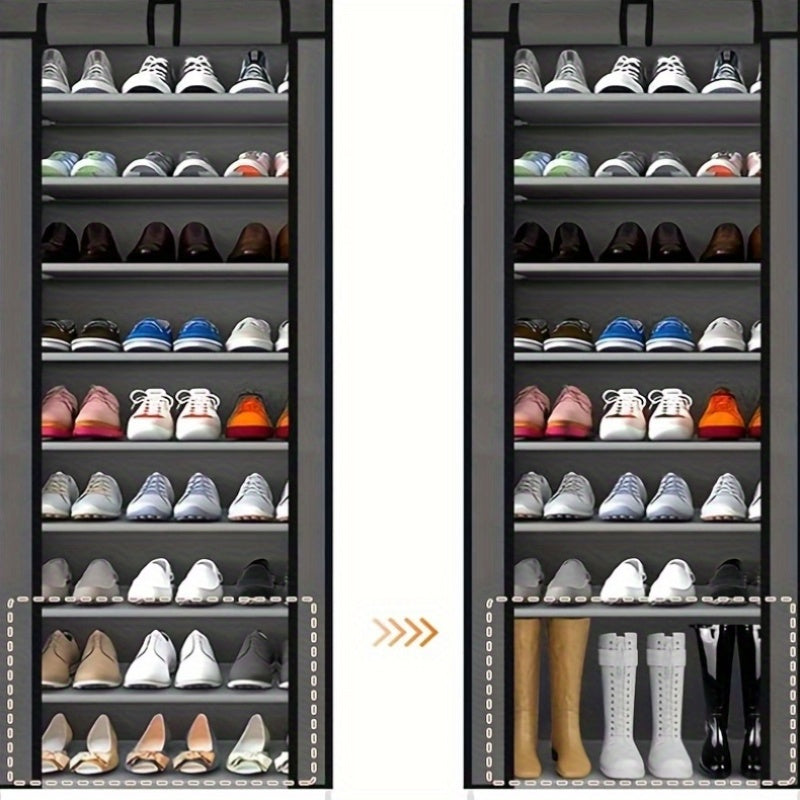 6/10 Tier Portable Shoe Rack Organizer with Nonwoven Fabric Cover, Ideal for Closet, Hallway, Bedroom, And Entryway, Stylish Grey Design
