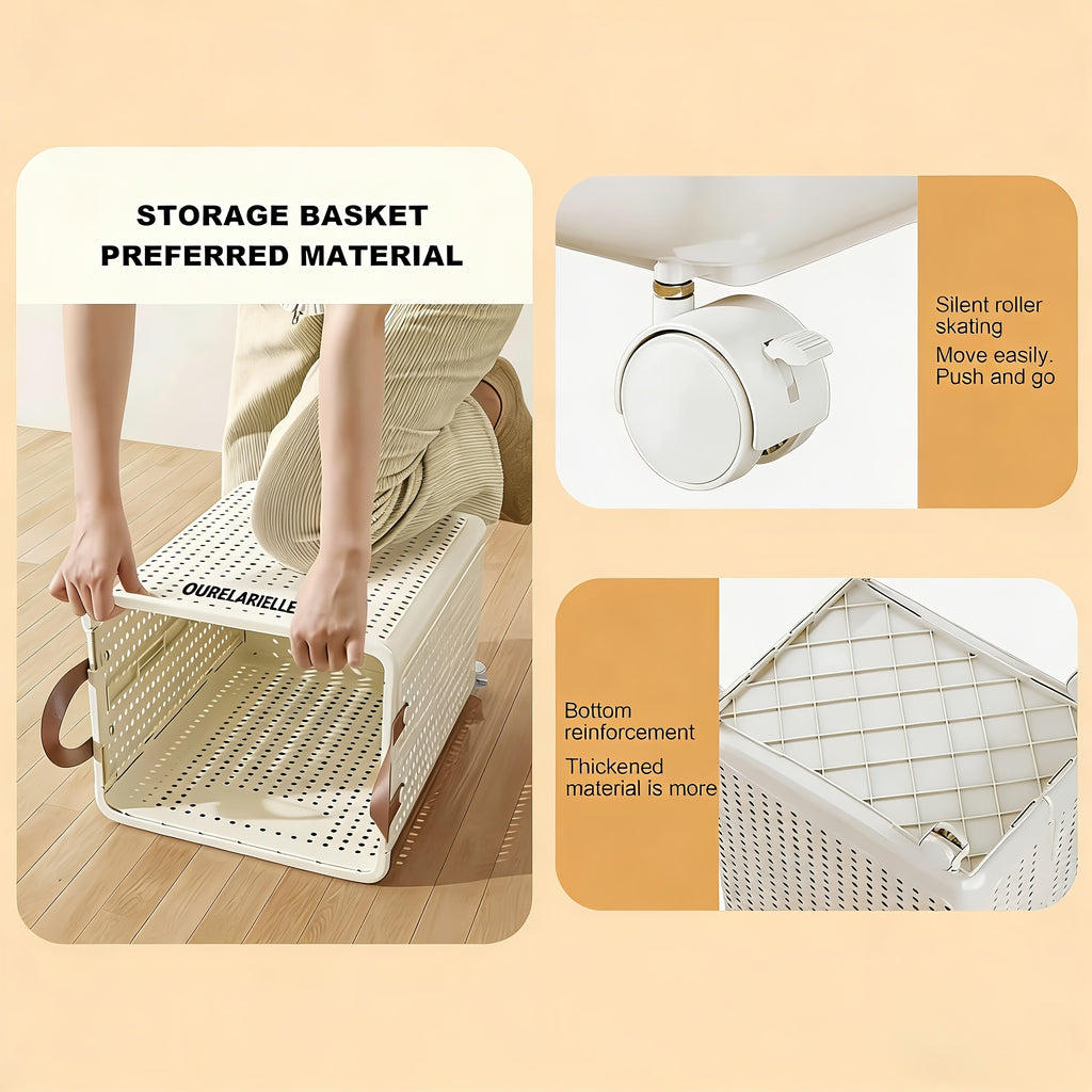 One Large Foldable Laundry Basket Without Cover - Imitation Leather, Hand Wash, Solid Color, Versatile Portable Laundry Basket with Wheel for Bathroom And Balcony Storage, Laundry Baskets