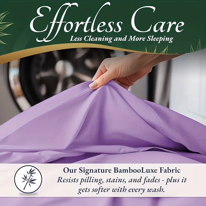 Extra Deep Pocket Bamboo Sheets - 4/6pcs Breathable & Cooling Bamboo Bed Sheet Set, Hotel Luxury Fitted Sheet Set, Soft Wrinkle-Free for Extra Deep Mattresses, Room Decor, Twin/Full/Queen/King Size Sheet & Pillowcase Sets