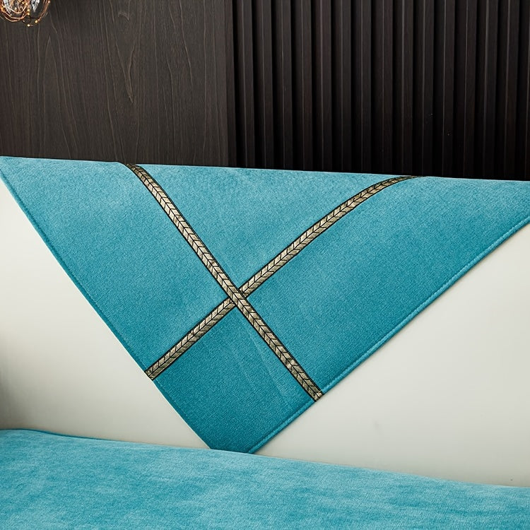 1pc of Elegant Sofa Cover, a Pet-Friendly Slipcover, Suitable for All Seasons, Made of Chenille, Designed to Protect Your Furniture in The Bedroom, Office, Or Living Room. (Pillowcases, Backrest, And Armrest Covers Are Sold Separately.)