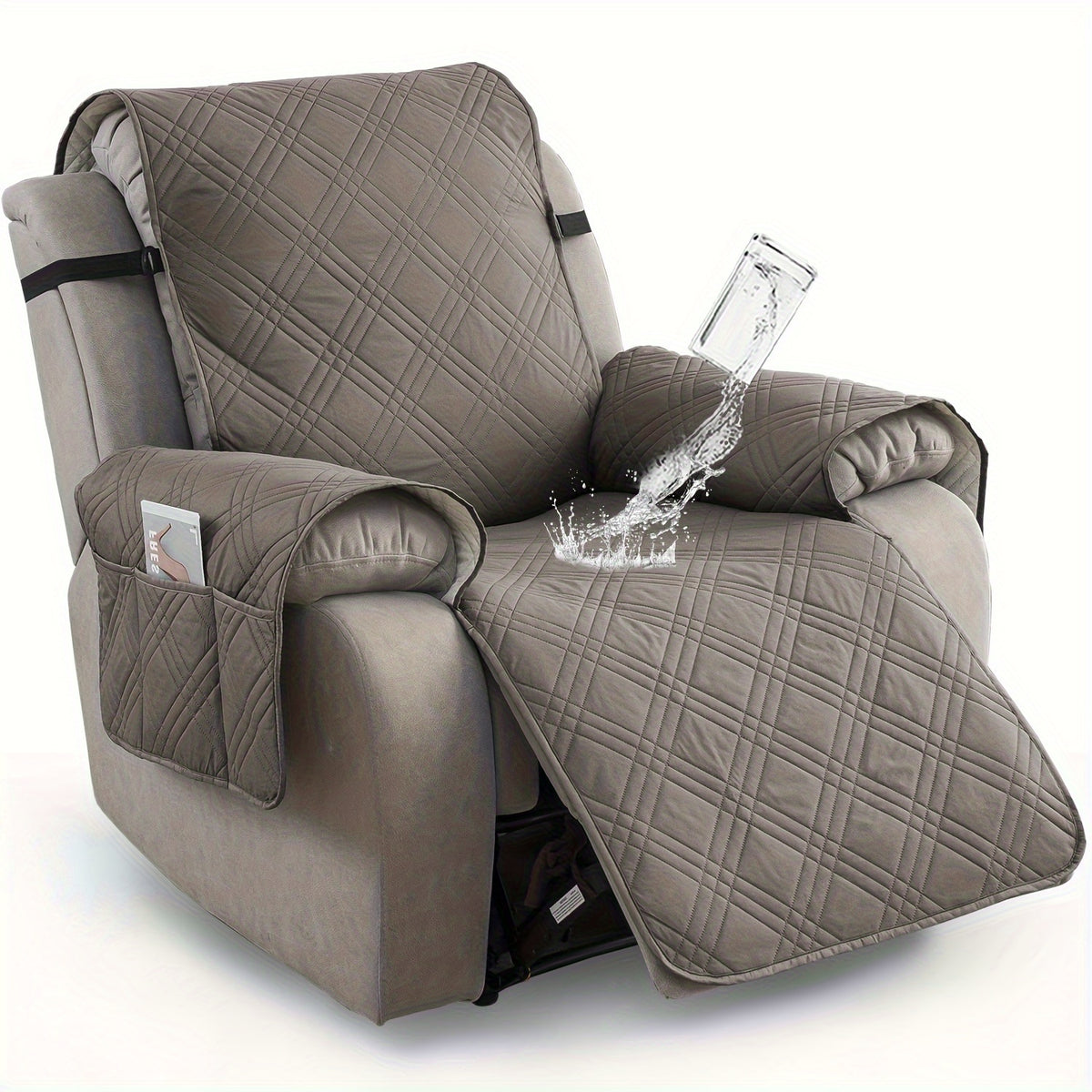 1pc 100% Waterproof Recliner Chair Cover, Non Slip Recliner Covers for Recliner Chair with Pocket, Pet Scratch-Resistant Sofa Slipcover, Washable Furniture Protector, Easy to Install for Living Room, Bedroom, And Study, Halloween Home Decorations