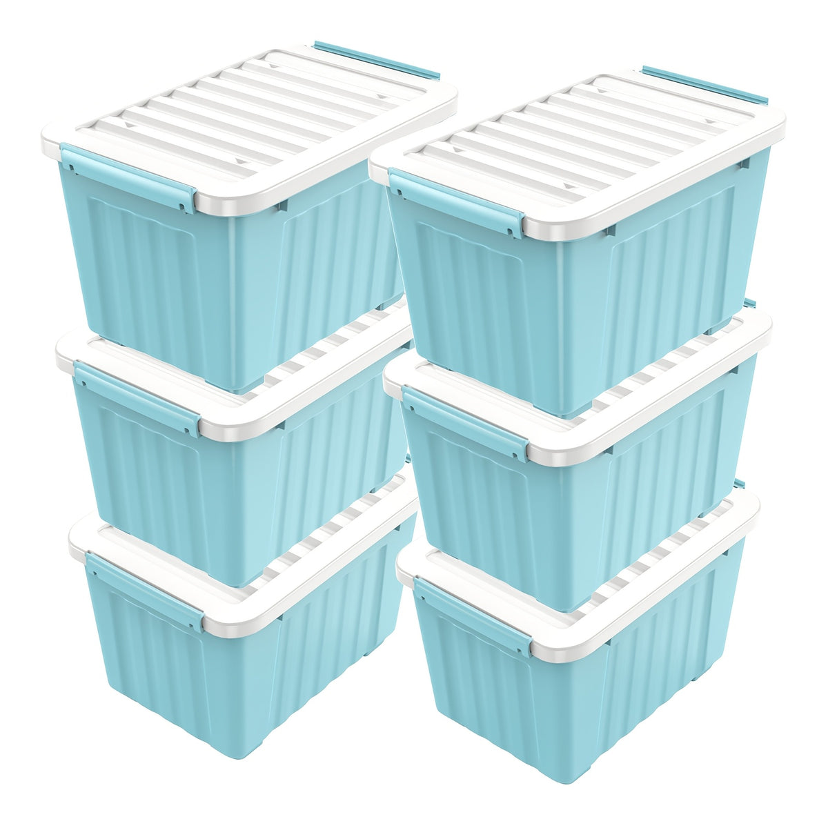4/6 Pack of Storage Boxes with Lids And Wheels, 72 And 97 Quarts Capacity, Ideal for Storing Various Household Items, Stackable, Available in Three Colors