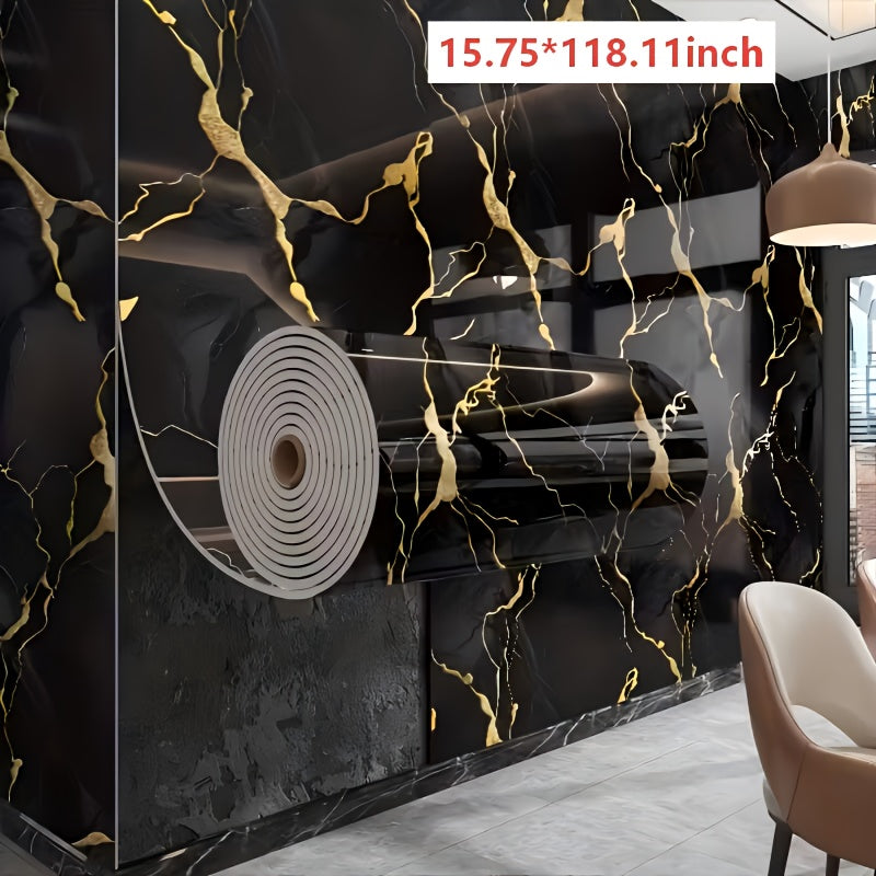A Roll of Wall Stickers That Are Self-Adhesive And Feature a 3D Marble Design. These Peel-And-Stick Tile Decals Are Perfect for Concealing Unsightly Peeling Walls in Areas Like The Living Room, Kitchen Backsplash, Or Bathroom. They Are Made of Remov