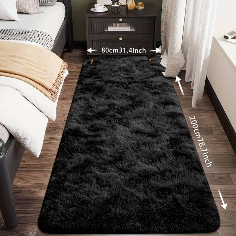 [Plush Fluffy Mat] 1pc Tie-Dye Plush Soft Interior Fluffy Mat, Modern Luxury Plush Mat, Absorbent, Non-Slip &, Suitable for Living Room and Bedroom Areas, Home Decor