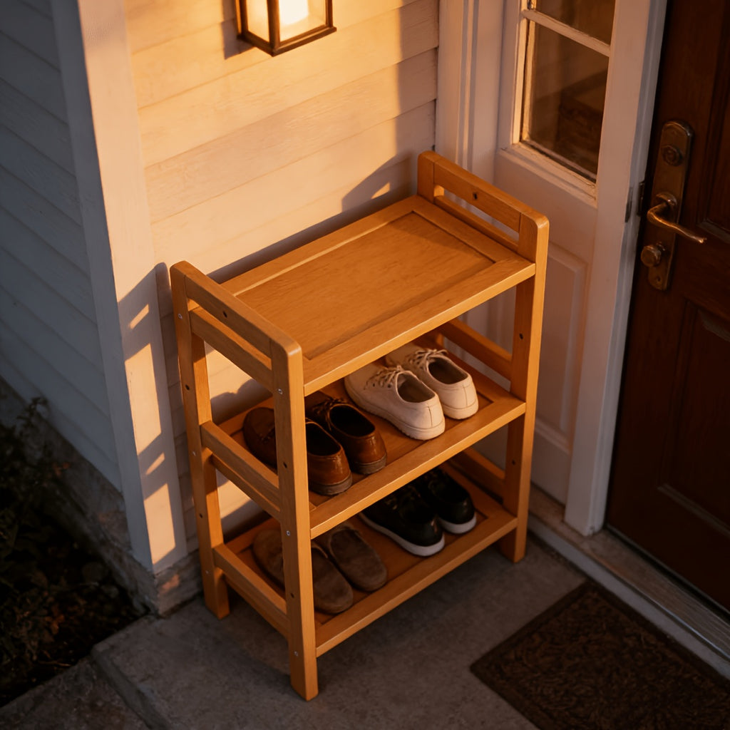 1pc Storage Shelf - Bamboo Home 3 Tier Vertical Pantry Shelf for Kitchen Cabinet Storage, Bathroom Countertop Storage Storage Shelf, Desk Bookshelves, Shoe Racks, Laboratory Storage Shelf with Adjustable Shelf Cabinets, Standing Shelf