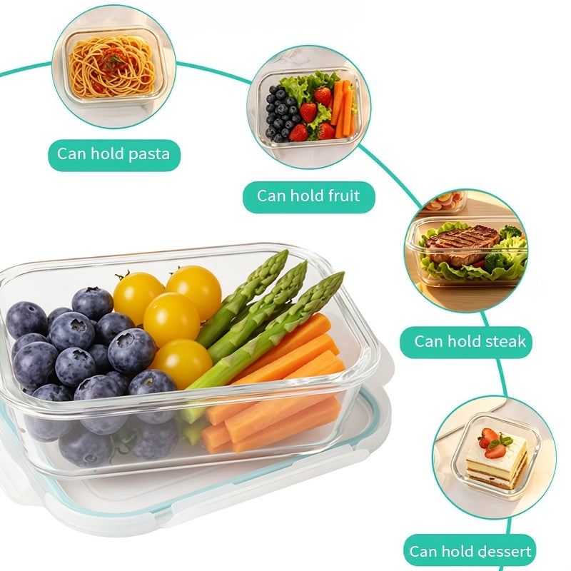 8pcs Glass Food Storage Containers, Ideal for Meal Prep And Kitchen Storage in The Pantry; Leak-Proof, Airtight Glass Lunch Boxes, Suitable for Refrigerators And Dishwashers, Perfect for Lunches at Work