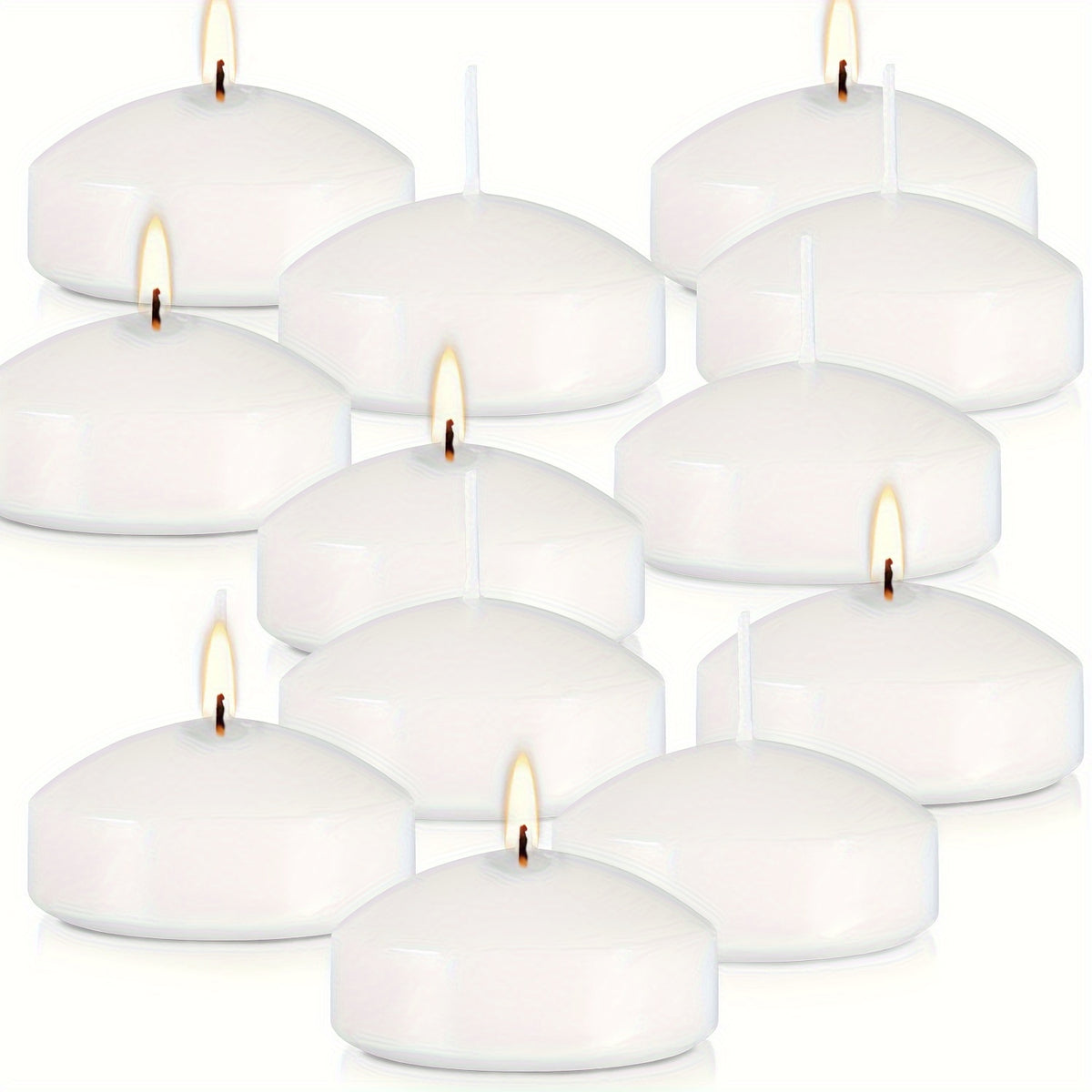 2-Inch 50-Pack Floating Candle (Approx. 1.97inch*0.79inch) Holiday Candles, Perfect for Weddings, Graduation Season, Back-to-School, Halloween, Christmas Decorations