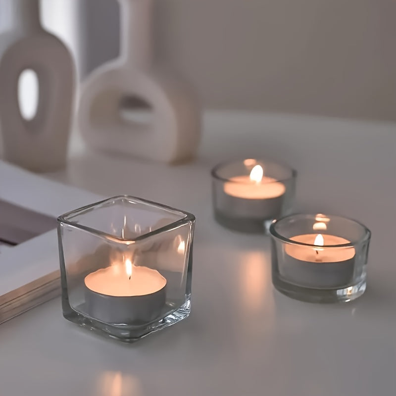 49/99pcs Unscented White Tea Wax Candles - Smokeless, Long-Lasting 2.5 Hour Burn Time for Weddings, Halloween, Christmas, Birthdays & More, Party Supplies, Home Decoration, Simple Decor, Timeless Style, Clean Burning, Holiday Shoppers, Gift Buyers