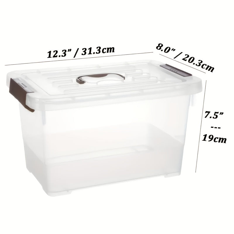 6pcs Transparent Plastic Storage Box, Stackable Storage Container with Lock Cover And Handle, for Organizing, Books, Beads, Pantry Items, Multi-purpose Home Storage Accessories The Best Gifts for Thanksgiving And Christmas