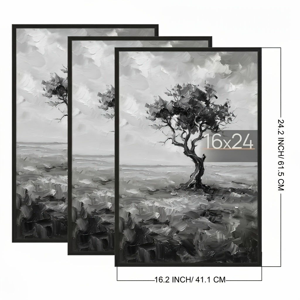 3-Pack 16X24 Picture Frames Black, Scratch-Resistant Poster Frames 16 X 24 for Photo Gallery - Slide-In Strips, Horizontal Or Vertical Wall Mounting