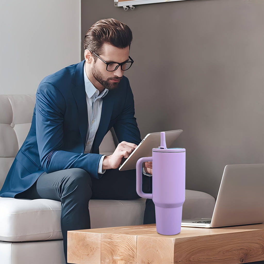 1pc Foldable Straw Stainless Steel Insulated Tumbler with Lid And Straw, Double Wall, 6 Colors Available, Keeps Hot 12H/Cold 24H, Suitable for Home, Office, Car, And Travel, Great for Christmas, Thanksgiving, And Birthday Gifts, Local Warehouse.