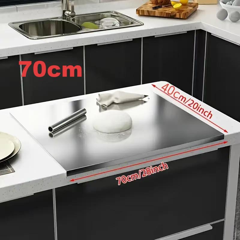 Extra Large Double-Sided Stainless Steel Cutting Board Butcher Block Rolling Board, 27.5 X 15.75 Inches Multi-Purpose Cutting Baking Easy to Clean Kitchen Supplies