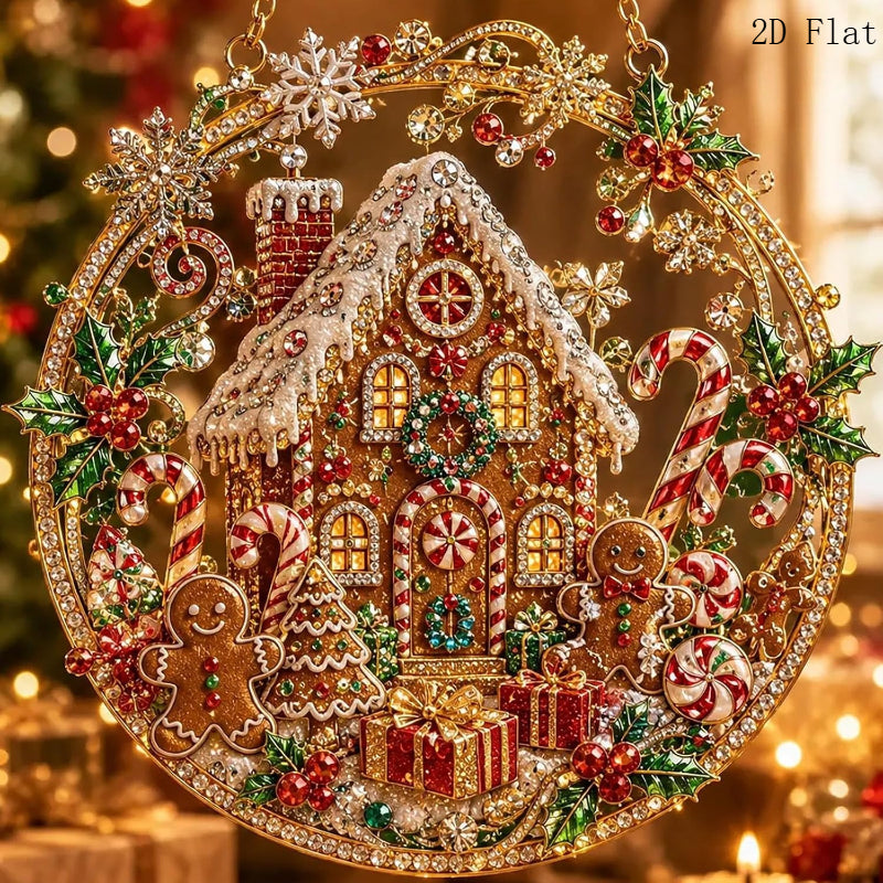 2D Flat Christmas Sun Catcher Hanging Decoration Set, Acrylic Sun Catcher Kit, Suitable for Beginners And Adults, Seasonal Christmas Home Hanging Decoration, 2D Flat Design