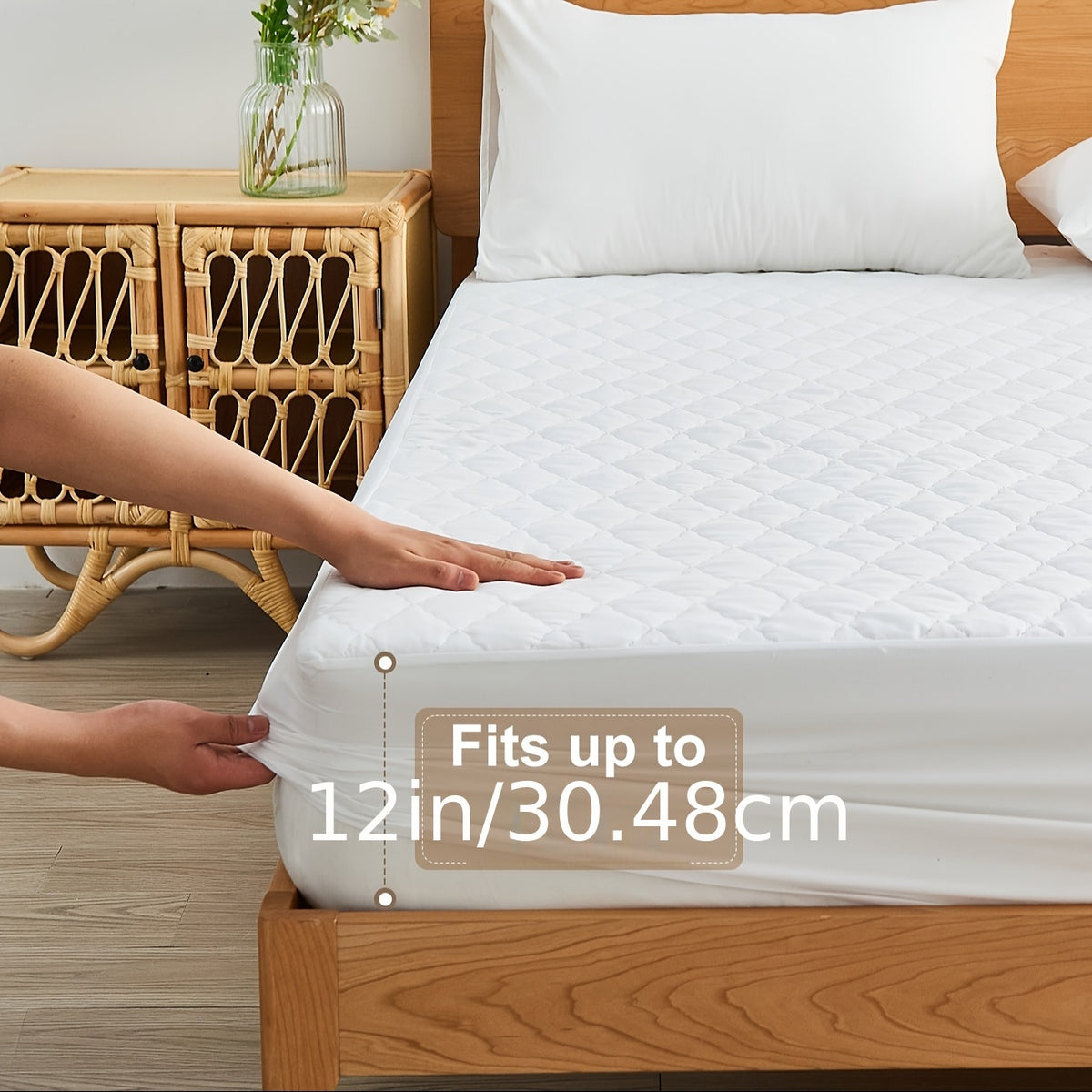 Fitted Sheet Mattress Protector- 100% Polyester, Full Coverage Bedding Cover with Secure Fit, Machine Washable, for Bedroom, Guest Room, with Deep Pocket, Fitted Bed Sheet