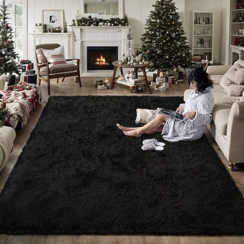 Fluffy 6x9 Area Rugs for Living Room, Large Living Room Carpet, Big Shaggy Rugs for Bedroom, Thick Fuzzy Dorm Rug, Soft Indoor Floor Rug for Room Decor Aesthetic, Christmas decoration home gifts