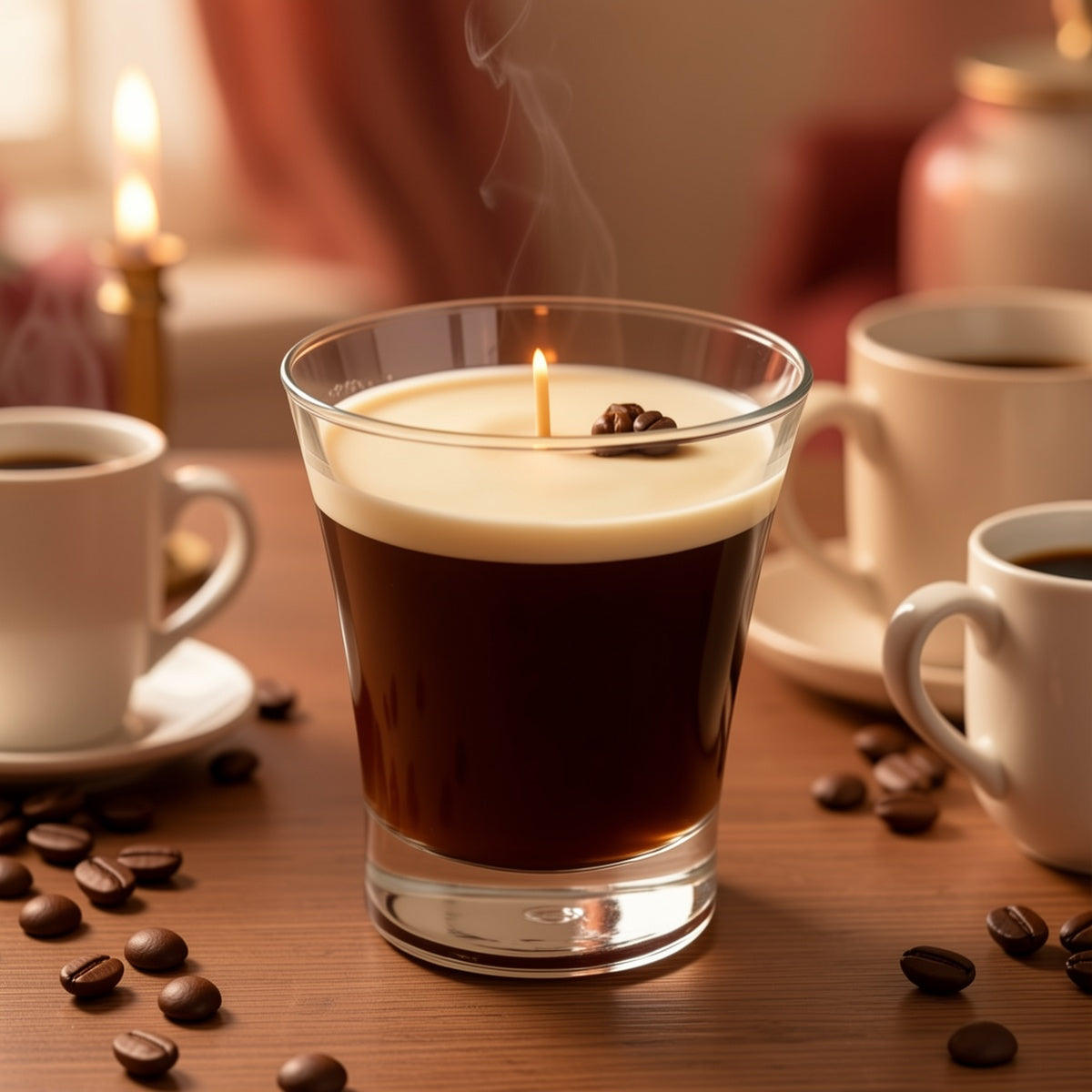 Coffee Martini Candle, Gift for Candle Lovers, Caramel Scent, Coffee Bean Embellishment, Long Burning Time, Birthday Gift, Relaxing Valentine's Day Gift, Mother's Day Gifts, Teacher Appreciation Gifts