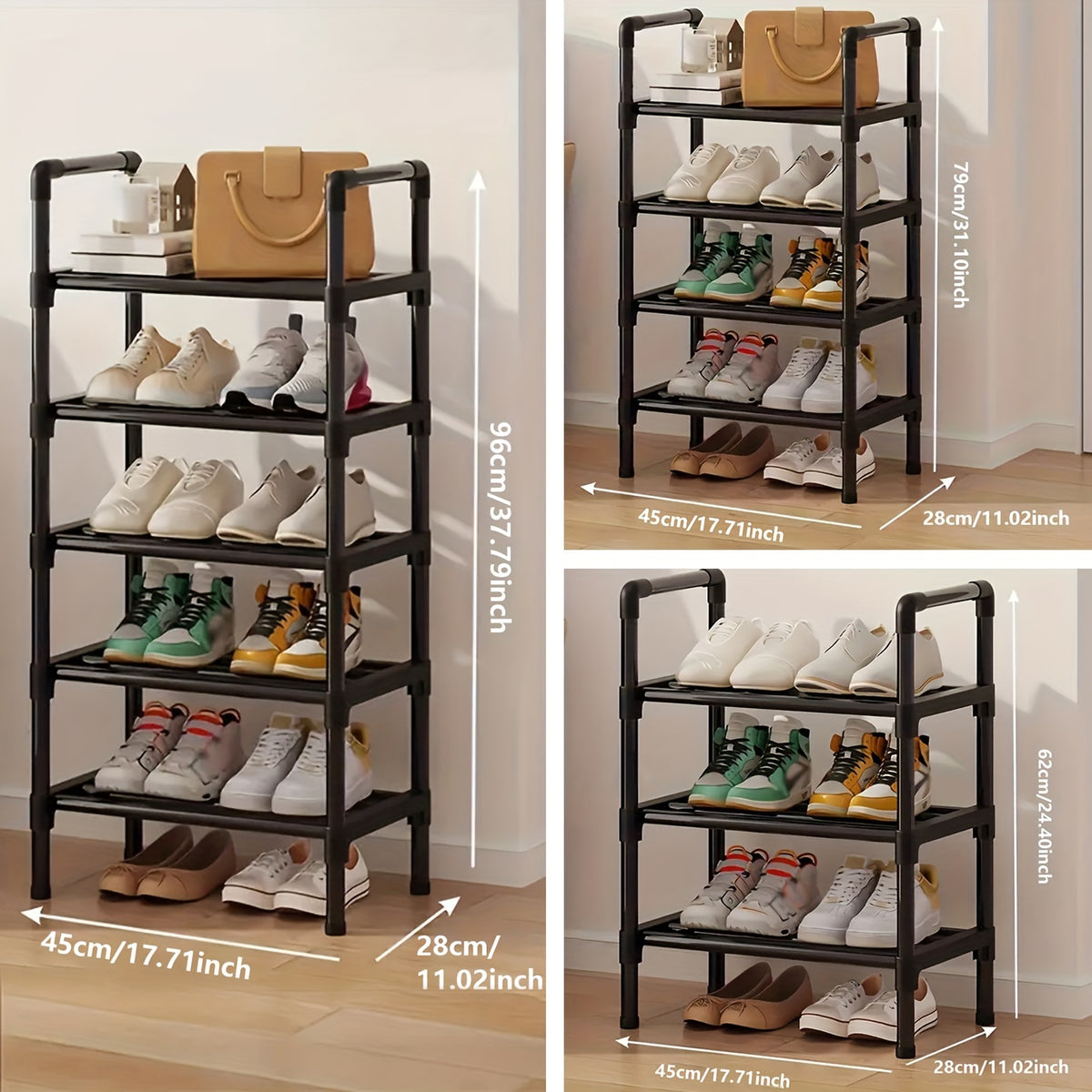 1pc Multi-Layer Shoe Rack, Black Shoe Storage Stand, Simple Household Shoe Storage And Organization, Multifunctional Storage Shelf, Space Saving Shoe Rack, Suitable for Doorway, Bedroom, Corridor