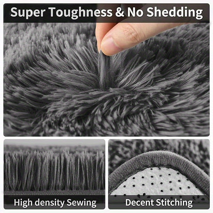 6x9 Shag Area Rug, Soft Fluffy Indoor Floor Carpet in Gray, Coffee, Black and Tie-Dye Gray Options for Living Room, Bedroom and Dorm Decor