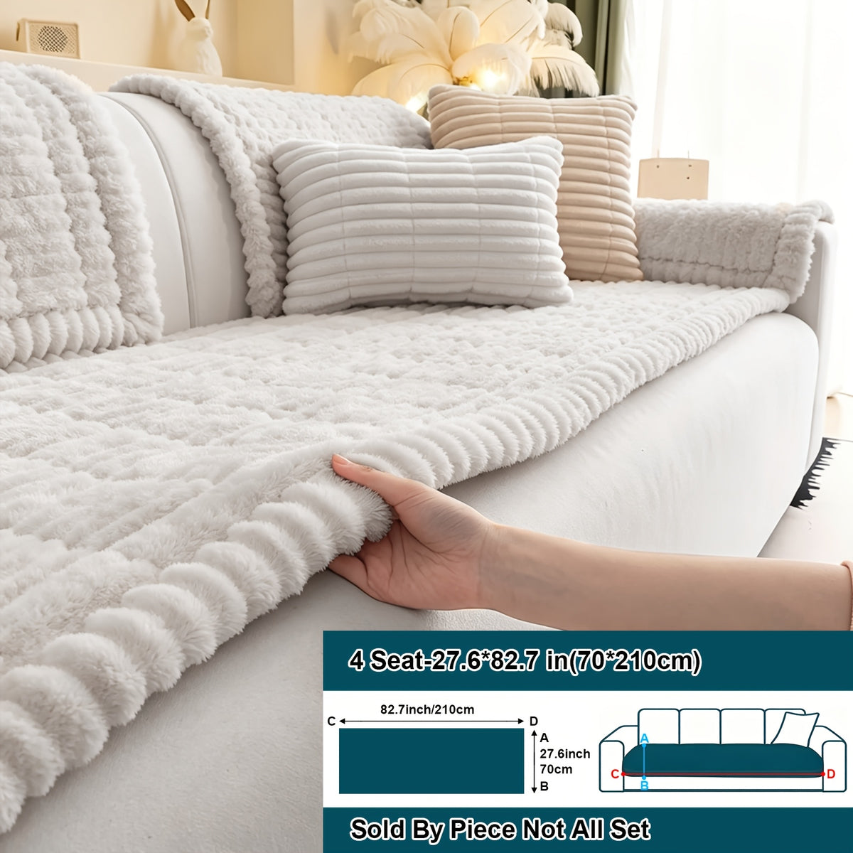 1pc Soft Quilted Thick Sofa Cushion, Bohemian Style Removable Machine Washable Sofa Protector, All Season Pet Friendly 1/2/3/4 Seater Split Sofa Cover, Suitable for Living Room Bedroom, Living Room Office Furniture Protective Covers