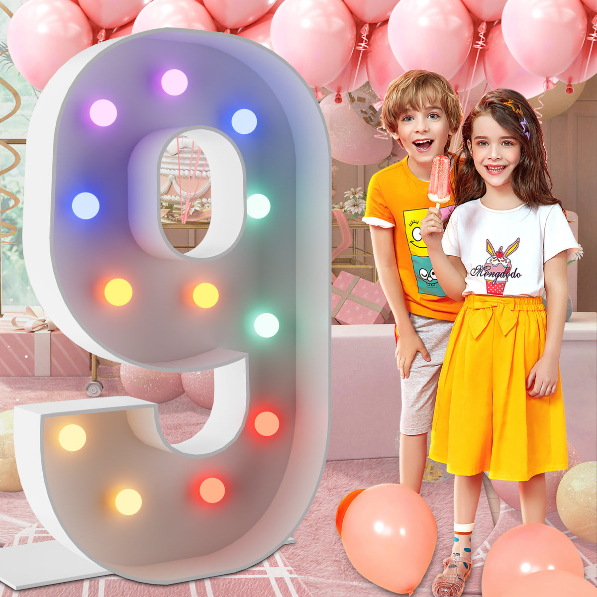 Marquee Numbers 4 feet tall 0-9 20 & 24 11 Colors & 3 flash modes