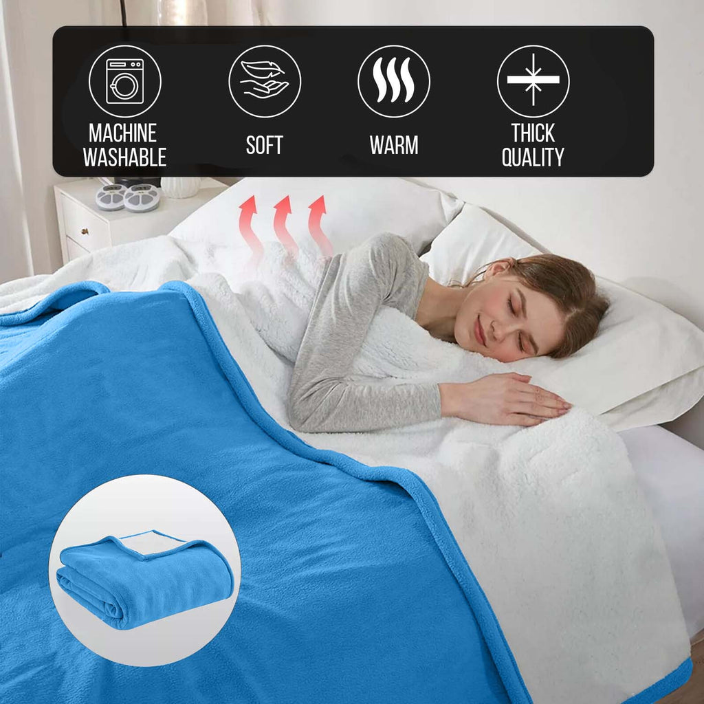 480GSM Heavy Sherpa Fleece Blanket – Double-Sided Warm Throw for Couch, Bed, Office and Travel, Reversible All Season Comfort, Room & Sofa Decoration, Holiday Gift, Sofa Blankets