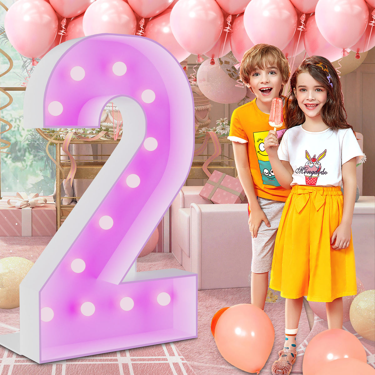 Marquee Numbers 4 feet tall 0-9 20 & 24 11 Colors & 3 flash modes