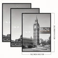 18x24 Poster Frame Set of 3, Black Lightweight Plastic Slide-In Picture Frames for Horizontal or Vertical Wall Displays, Art Prints and Movie Posters