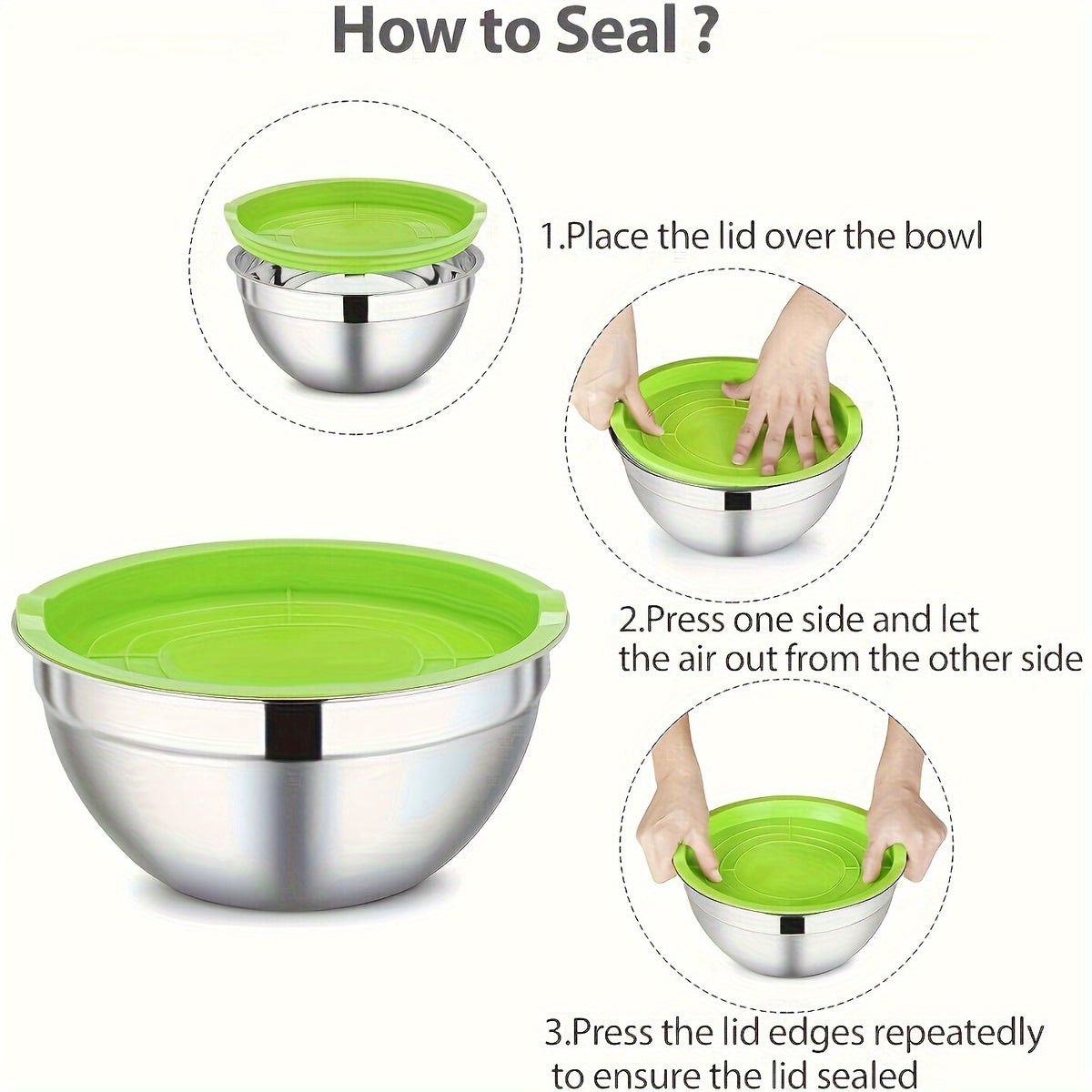 26pcs Stainless Steel Mixing Bowl with Sealed Lid, Including 7 Mixing Bowls+3 Types Of Wire Scraping And Slicing Tools And Kitchen Tools, Suitable for Baking, Salad Making, Mixing, Kitchen Tidying, Christmas Gifts, Father's Gifts, Gifts for Men