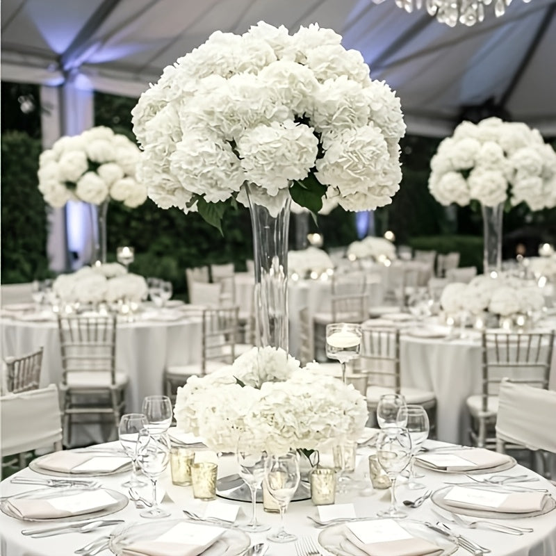 72pcs Hydrangea Artificial Flowers Hydrangea Flowers Artificial Flower Heads with Stems for Home Wedding Party Decorations