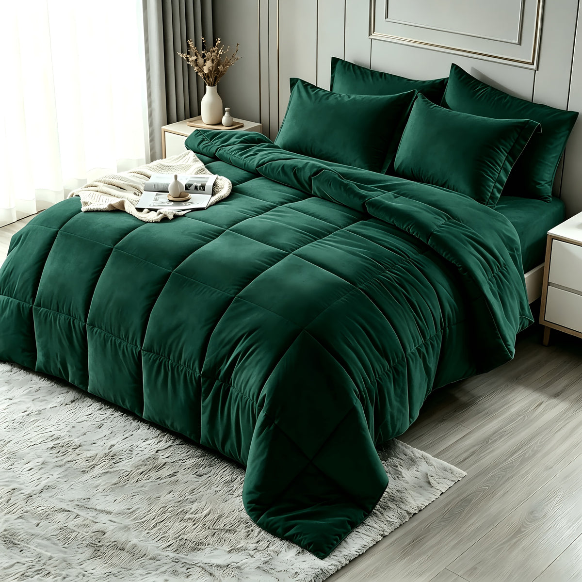 2/3pcs Bed Sheet Sets Queen Size, Double-Sided Tech Fabric, All-Season Comforter-Soft Breathable Quilt for Hot Sleepers & Night Sweats-Bedroom & Camping Use-for Couples & Solo User, 1 Comforter, 1/2 PillowCases, Bedding, Random Color