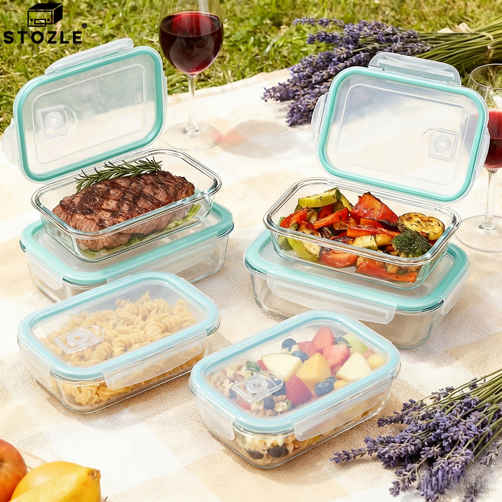 16pcs Sealed Glass Food Storage Containers, Lunch Box, Microwave, Oven - Great For Salads, Fruits, Vegetables And Sandwiches, Lunch Box | Sealed Storage | Durable Glass, Food Storage Containers (8 Lids + 8 Containers)