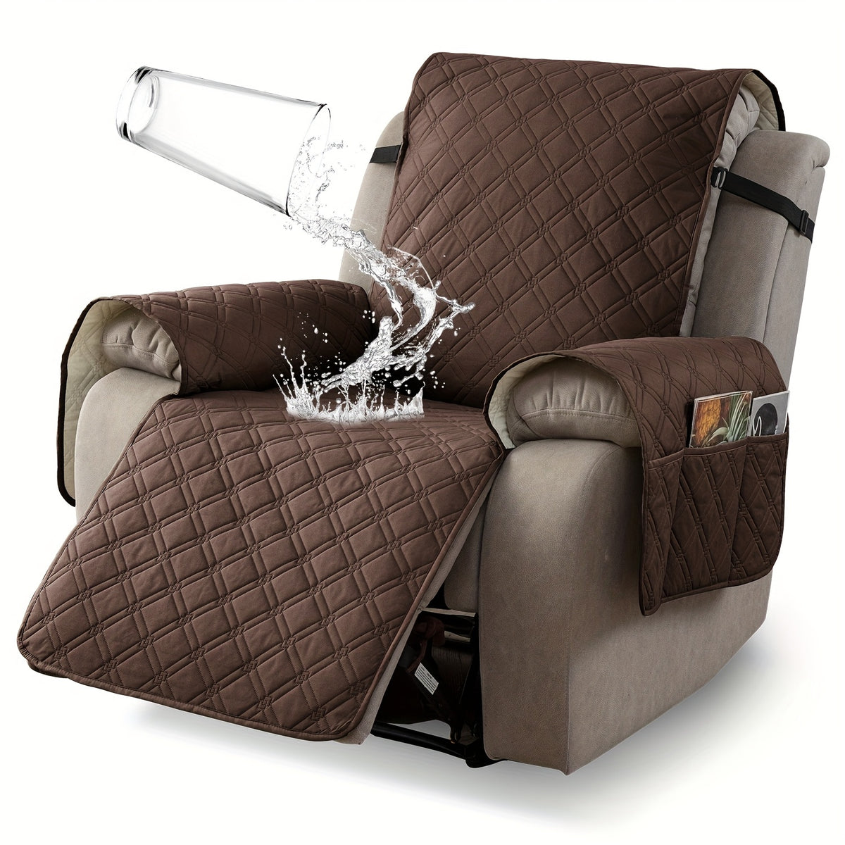 Multi-Functional 23-Inch Recliner Cover with Practical Pockets - Easy to Install, Scratch-Resistant, Machine Washable, Suitable for Outdoor Use And Pet Protection, Easter Decoration