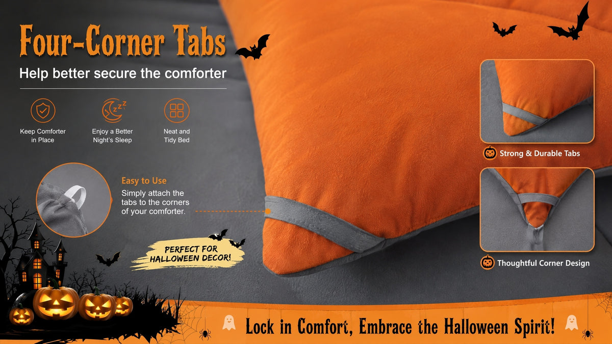 Cosybay 7 Piece Luxurious Comforter Set Queen/King/Full Size, Bed In A Bag Bedding Includes 1 Comforter, 1 Bed Sheet, 1 Fitted Sheet, 2 Pillowcases, 2 Pillow Shams, Soft Complete Bedding for Home Hotel, Perfect for Halloween Holiday, Birthday