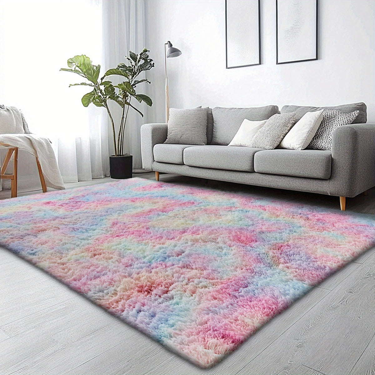 Rugs for Living Room, Super Soft Fluffy Shaggy Area Rugs for Bedroom, Cozy Floor Mats, Plush Indoor Carpet for Kitchen, Faux Rug for Room, Home Decor, Housewarming Gift, Door Mat